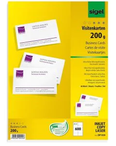 Photo SIGEL DP939 Carte de visites extra blanches - 200 g