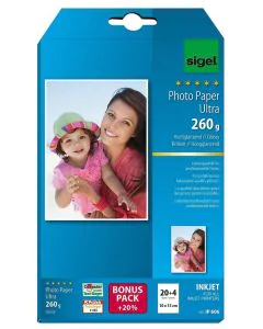 Photo SIGEL IP606 : Lot de  papiers photos Ultra - 10 x 15 cm format photo - Blanc