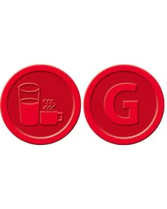 SIGEL : Lot de 100 jetons contre-valeurs - Boissons - Rouge WM006