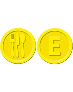 SIGEL WM002 : Lot de 100 jetons contre-valeurs - Repas - Jaune