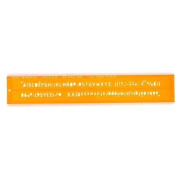 MINERVA : Trace-lettres en plastique - Orange transparent - 5 mm