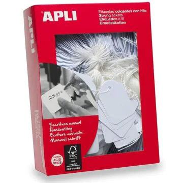 Etiquettes bijouterie à trou et ficelle blanche - 22 x 35 mm AGIPA Lot de 500