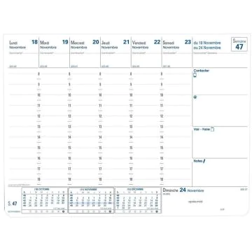 Recharge pour bloc éphéméride 2025 - BLOCKHEBDO Quo Vadis 057001Q intérieur