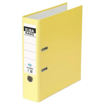 Classeur à levier en PVC - Dos 80 mm - Jaune : ELBA Rado Plast Image