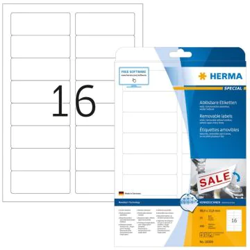 HERMA 10009 : Étiquettes adhésives blanches - Multi-usages - 88,9 x 33,8 mm
