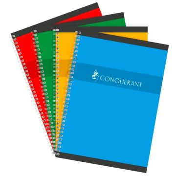 Cahier 180 pages à petits carreaux - 17 x 22 cm : CONQUERANT Visuel