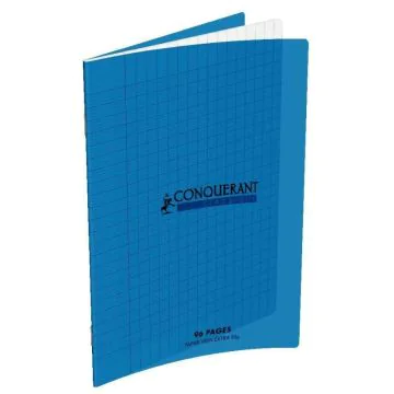 Cahier d'écolier 170 x 220 mm Grands carreaux 96 pages - Polypro Bleu : CONQUERANT Image