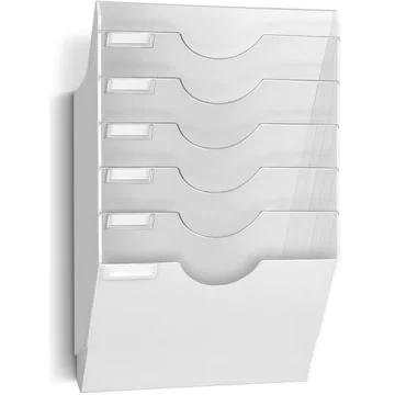 Présentoir mural - A4 Paysage - 6 compartiments - Blanc : CEP Réception Image