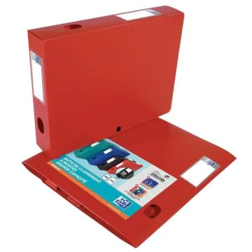 Boite de classement Memphis avec bouton - 40 mm - Rouge : OXFORD Visuel