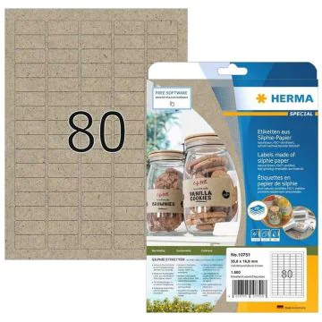 Étiquettes adhésives - 48,3 x 33 mm - brun naturel HERMA Lot de 640 - image