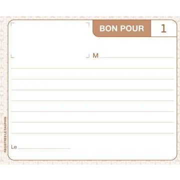 LE DAUPHIN 1142D Carnet autocopiant dupli Bon Pour - 105 x 135 mm Modèle