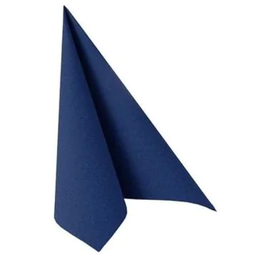 Lot de 50 Serviettes en papier - Bleu foncé - 400 x 400 mm : PAPSTAR ROYAL Collection  image