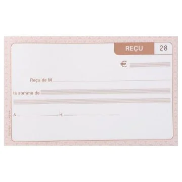 Reçu Carnet à souche Autocopiant Dupli - 105 x 180 mm Le Dauphin 1202D Modèle