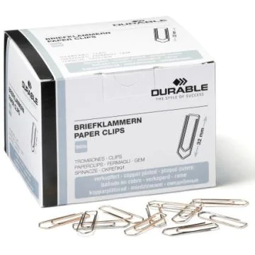 Photo DURABLE 1209-24 Boite de 1000 trombones en métal cuivré