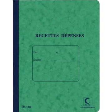 Cahier des: Recettes et Dépenses - 220 x 170 mm ELVE 1329 (Journal comptable)