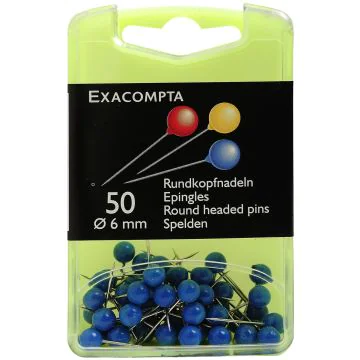 EXACOMPTA : Epingles sphériques - 6 mm - Bleu clair 14362E photo
