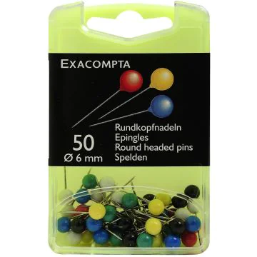 Epingles de signalisation - 6 mm - Assortiment (EXACOMPTA 14375E : Affichage) photo