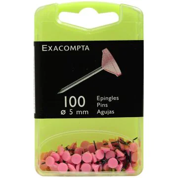 EXACOMPTA : Epingles unies à tête plate - Rose 14508E photo