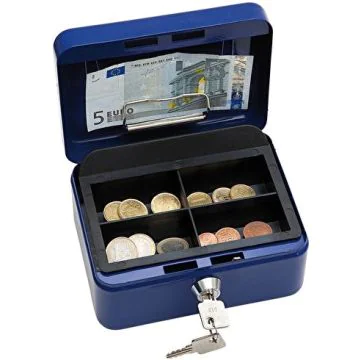 WEDO : Caissette à monnaie avec clip Bleu - 152 x 115 mm