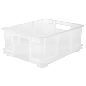 Bac de rangement Euro-Box XL - 28 litres - Gris transparent : KEEEPER Bruno