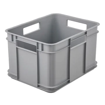 Bac de rangement Euro-Box M - 16 litres - Gris pierre : KEEEPER Bruno Eco