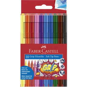 Étui de 10 Feutres - Assortiment FABER CASTELL Grip Colour Marker