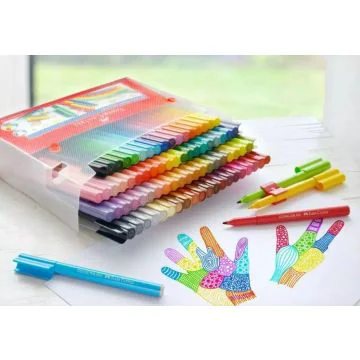 Mallette de 80 Stylos-feutres - Connector Pen - Assortiment : FABER CASTELL Exemple