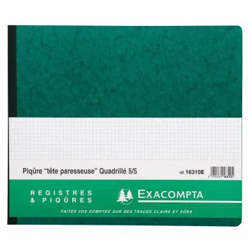 EXACOMPTA 16310E : Registre quadrillé à tête paresseuse - 270 x 320 mm couverture