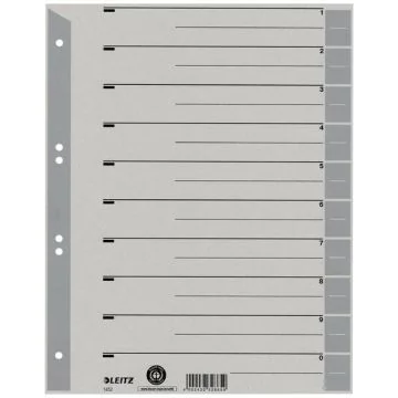 Photo Intercalaires en carton - 240 x 300 mm - 230g/m² - Gris : LEITZ Lot de 100 - 1652-00-85