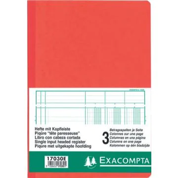 EXACOMPTA 17030E : Registre de 3 colonnes sur 1 page - 297 x 210 mm Journal comptable Couverture