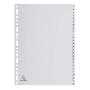 EXACOMPTA : Jeu de 26 intercalaires alphabétiques en pp - 225 x 297 mm