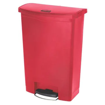 Poubelle à pédale avec couvercle - 90 litres - Rouge : RUBBERMAID Visuel