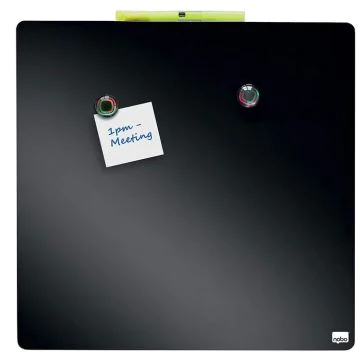 Tableau Mémo Magnétique Carré - Noir - 360 x 360 mm : NOBO image