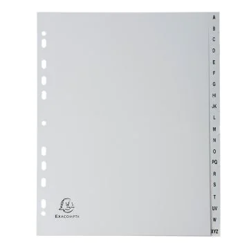 EXACOMPTA : Jeu de 20 intercalaires alphabétiques en pp - 245 x 297 mm