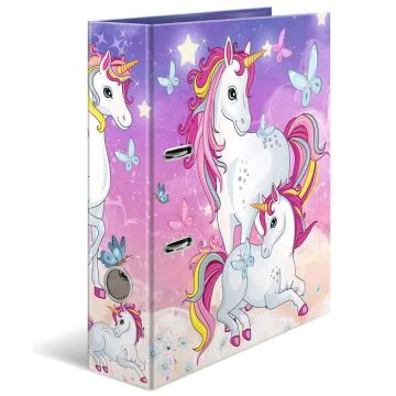 Classeur à 2 anneaux - Dos de 70 mm - Licornes : HERMA Ecole maternelle image