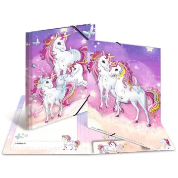 Chemise à élastiques A4 - Motif Licorne : HERMA Ecole Maternelle image