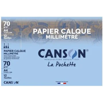 Papier Calque Millimétré A4 Traits Marron A4 CANSON