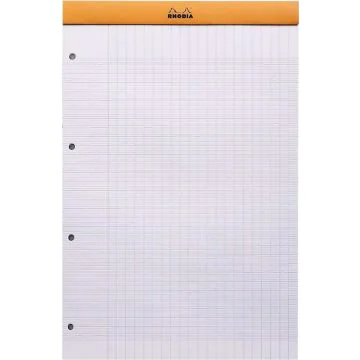 Bloc-notes perforé - Couverture Orange - 210 x 318 mm A4+ RHODIA N°20 Fermé