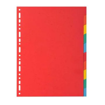 Jeu de 10 Intercalaires A4 en carte recyclée teintée - Assortiment EXACOMPTA