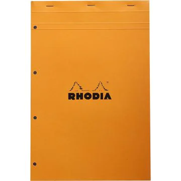 Bloc-Notes quadrillé et perforé - 210 x 318 mm A4+ : RHODIA N°20 Couverture Orange Visuel