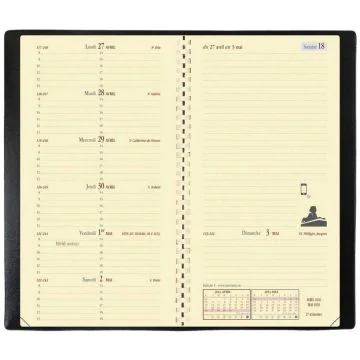 Agenda Semainier de poche 2025 à spirale - 88 x 170 mm QUO VADIS Italnote S intérieur