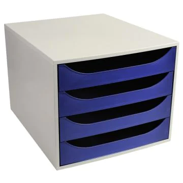 Module de rangement 4 tiroirs Ecobox - Bleu Nuit : EXACOMPTA Office image