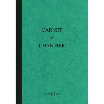 ELVE : Carnet de chantier Hebdomadaire / 7 jours 2438 (Gestion du personnel)