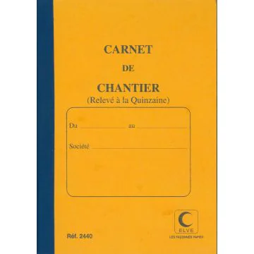 ELVE 2440 : Carnet de chantier - Bimensuel /15 jours (Gestion du personnel)
