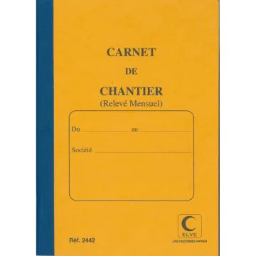 Carnet de chantier - Mensuel (1 mois) Elve  2442