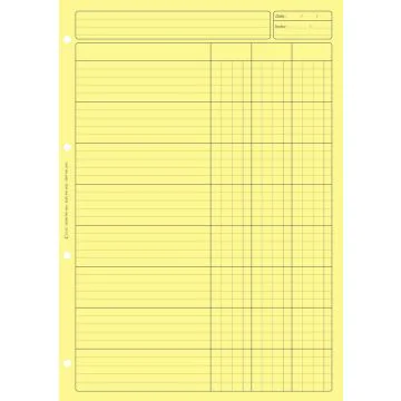 Bloc Audit Jaune : 3 colonnes avec en-tête 2631 - Feuille de travail (ELVE 2631)