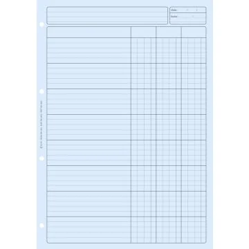 BLOC AUDIT Bleu 3 colonnes avec en-tête - Feuille de travail ELVE 2632