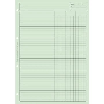 BLOC AUDIT VERT : 3 colonnes - Feuille de travail (ELVE 2633)