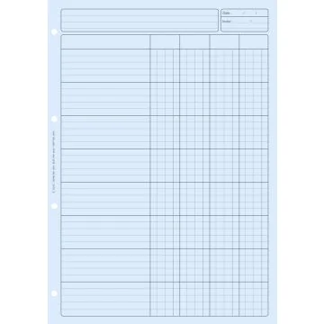 BLOC AUDIT BLEU : 4 colonnes avec en-tête (ELVE 2642)