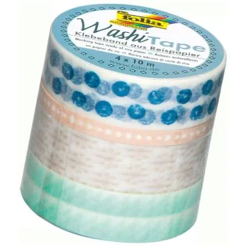 Ruban décoratif autocollant - Hygge : FOLIA Washi Tape Lot de 4 Visuel